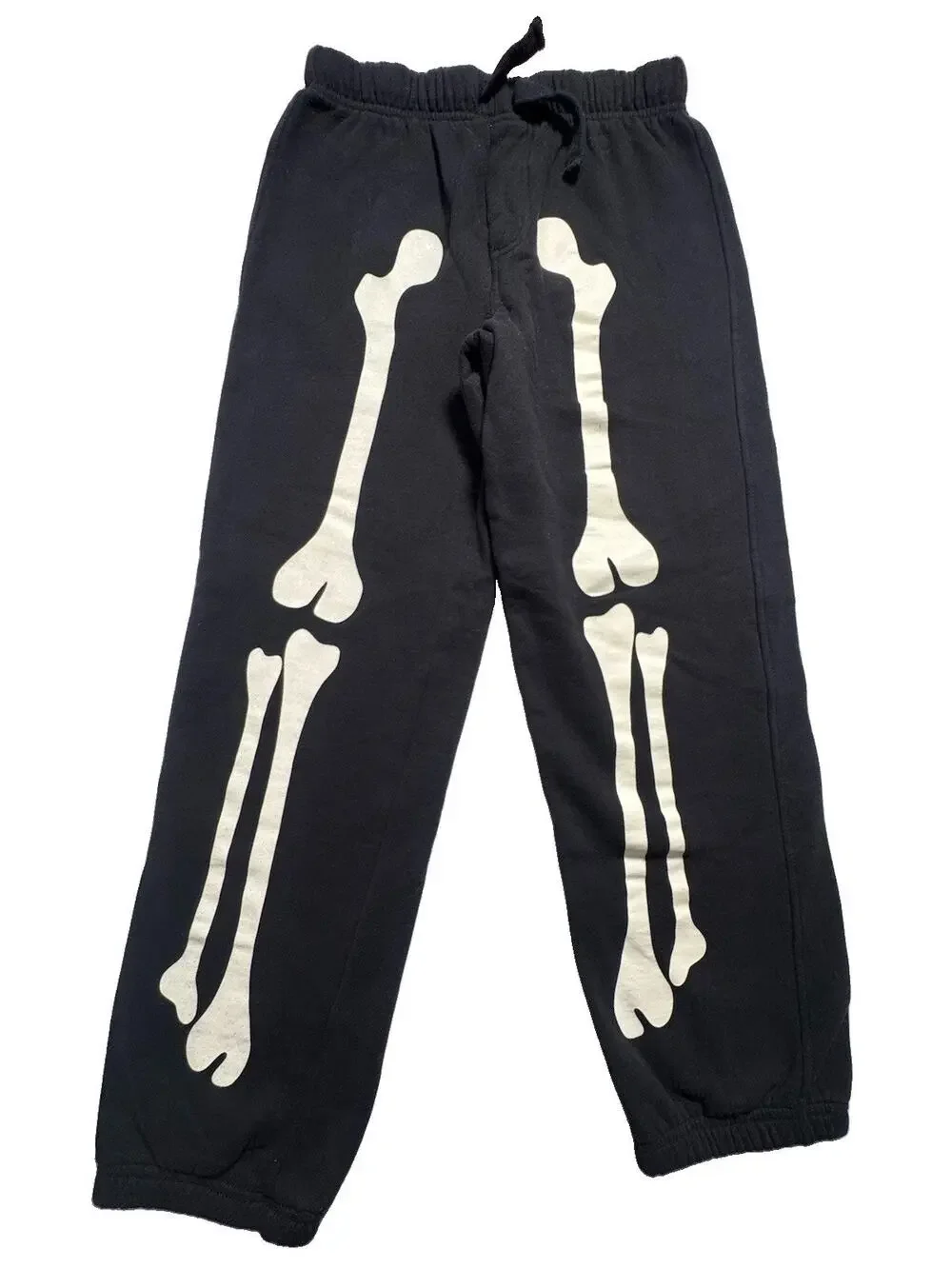 Crazy 8 Boys Skeleton Glow Bones Jogger Sweatpants Black Size L 10-12 Halloween